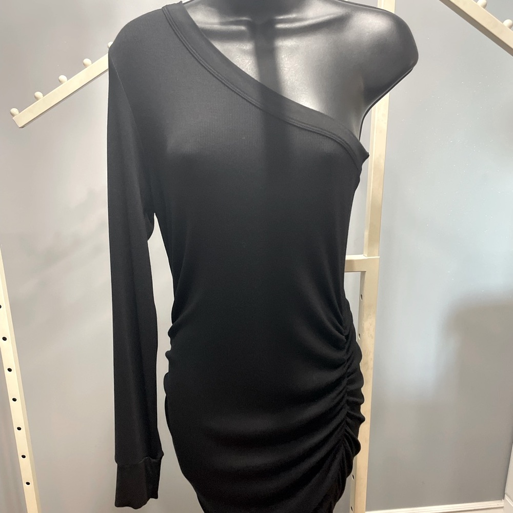 LA made NWT Women’s Large Black One Sleeve Dress